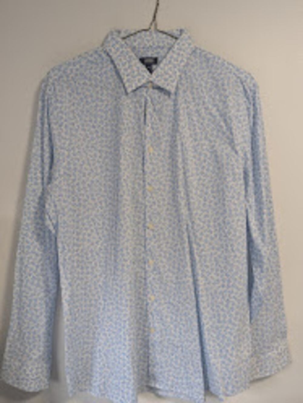 Express Extra Slim Fit Floral Button-Up Shirt Men XL Blue White NWT Long Sleeve